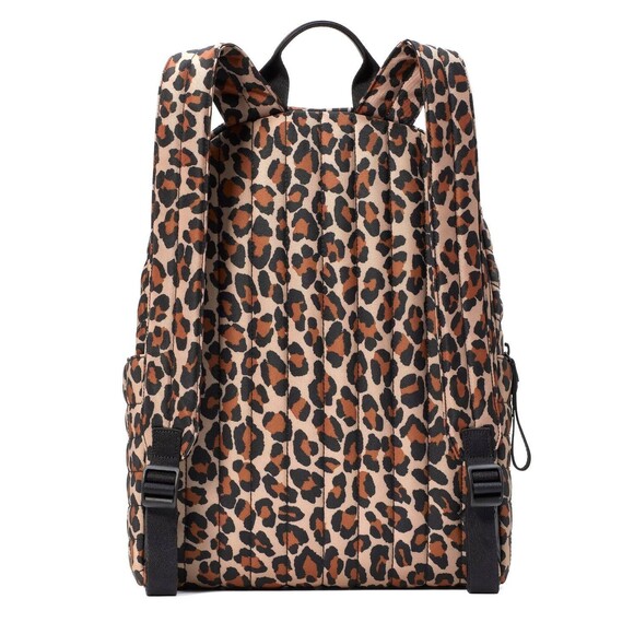 New Kate Spade Camden Quilted Large Leopard Backpack Brown Multi - Picture 4 of 5
